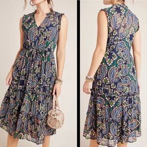 ANTHROPOLOGIE ⭐️ Elmira ruffled drawstring dress